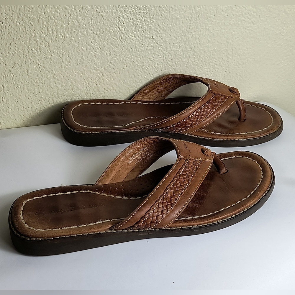 Tommy Bahama Anchors Away Brown Leather Sandals Men's Size 9m View 4